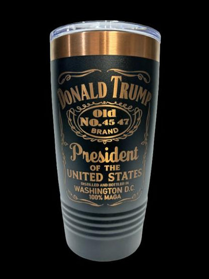 Trump 2024 Tumbler: MAGA Whiskey Style, 20 oz Insulated