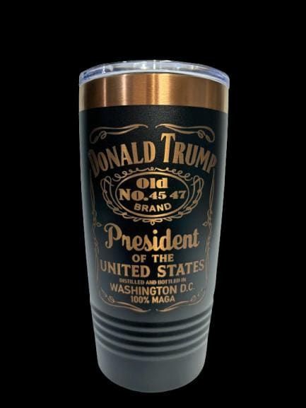 Trump 2024 Tumbler: MAGA Whiskey Style, 20 oz Insulated