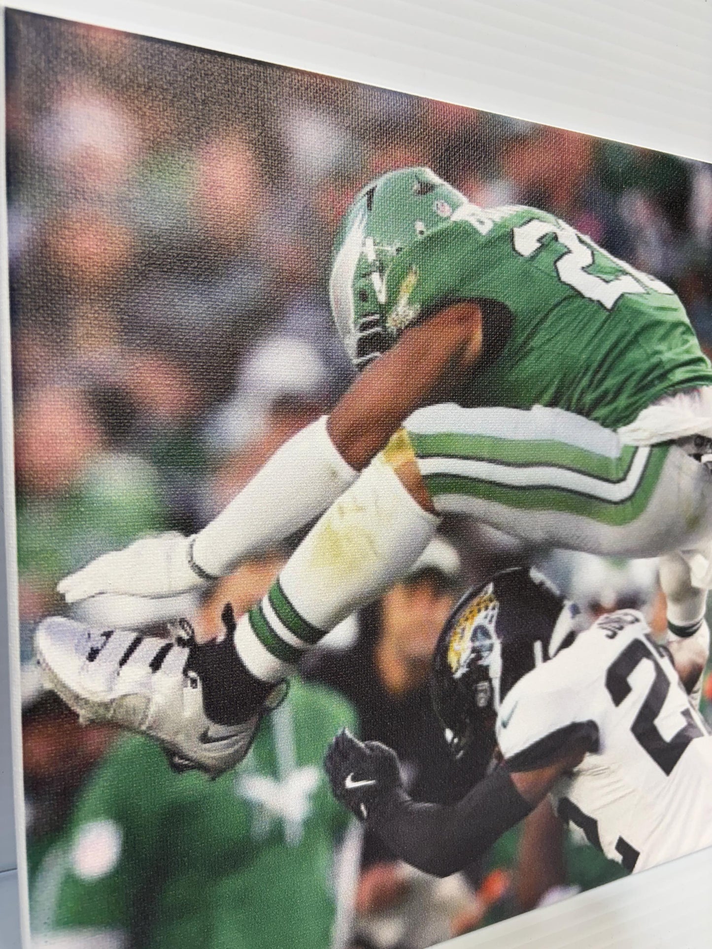 Saquon Barkley Reverse Hurdle: Eagles Canvas Wrap, Man Cave Decor