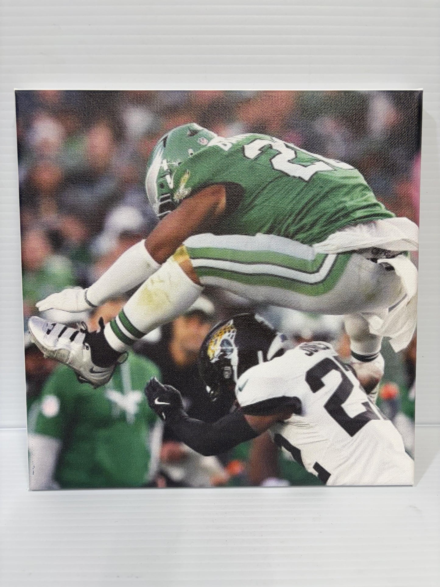 Saquon Barkley Reverse Hurdle: Eagles Canvas Wrap, Man Cave Decor
