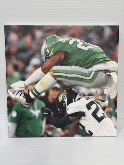 Saquon Barkley Reverse Hurdle: Eagles Canvas Wrap, Man Cave Decor