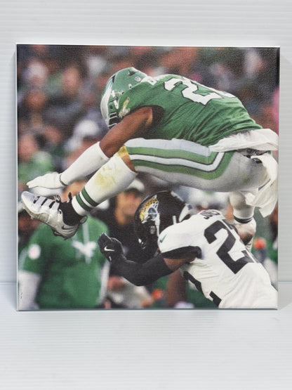 Saquon Barkley Reverse Hurdle: Eagles Canvas Wrap, Man Cave Decor
