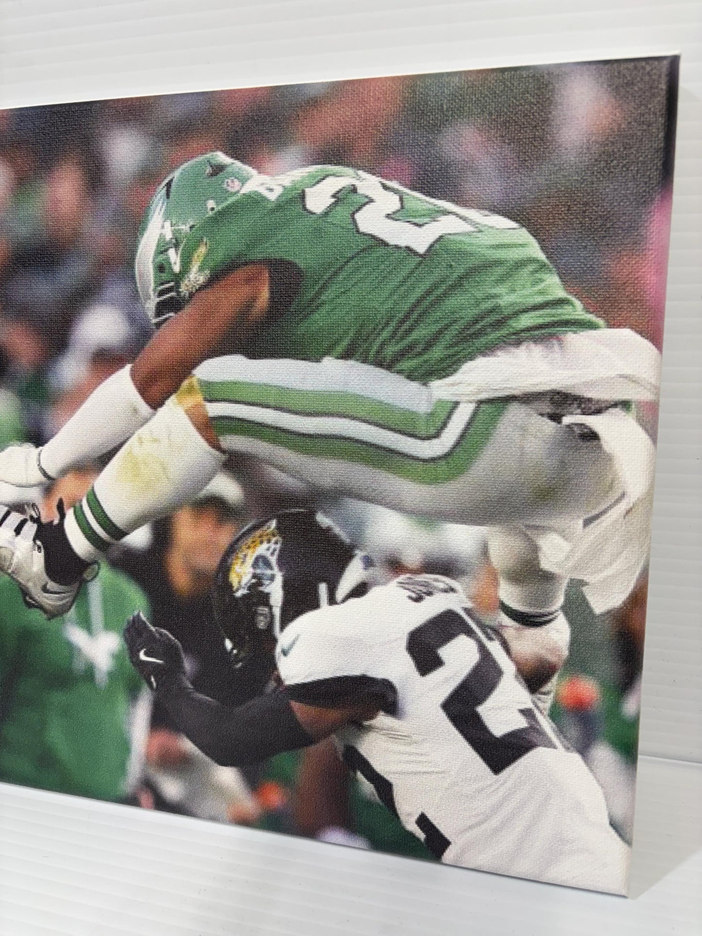 Saquon Barkley Reverse Hurdle: Eagles Canvas Wrap, Man Cave Decor