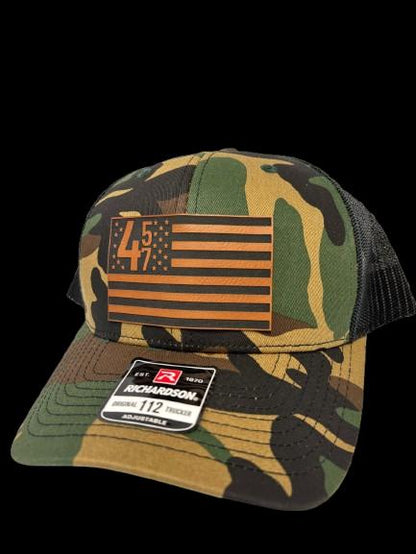 45 47 American Flag Patch Hat - Richardson 112 Trucker