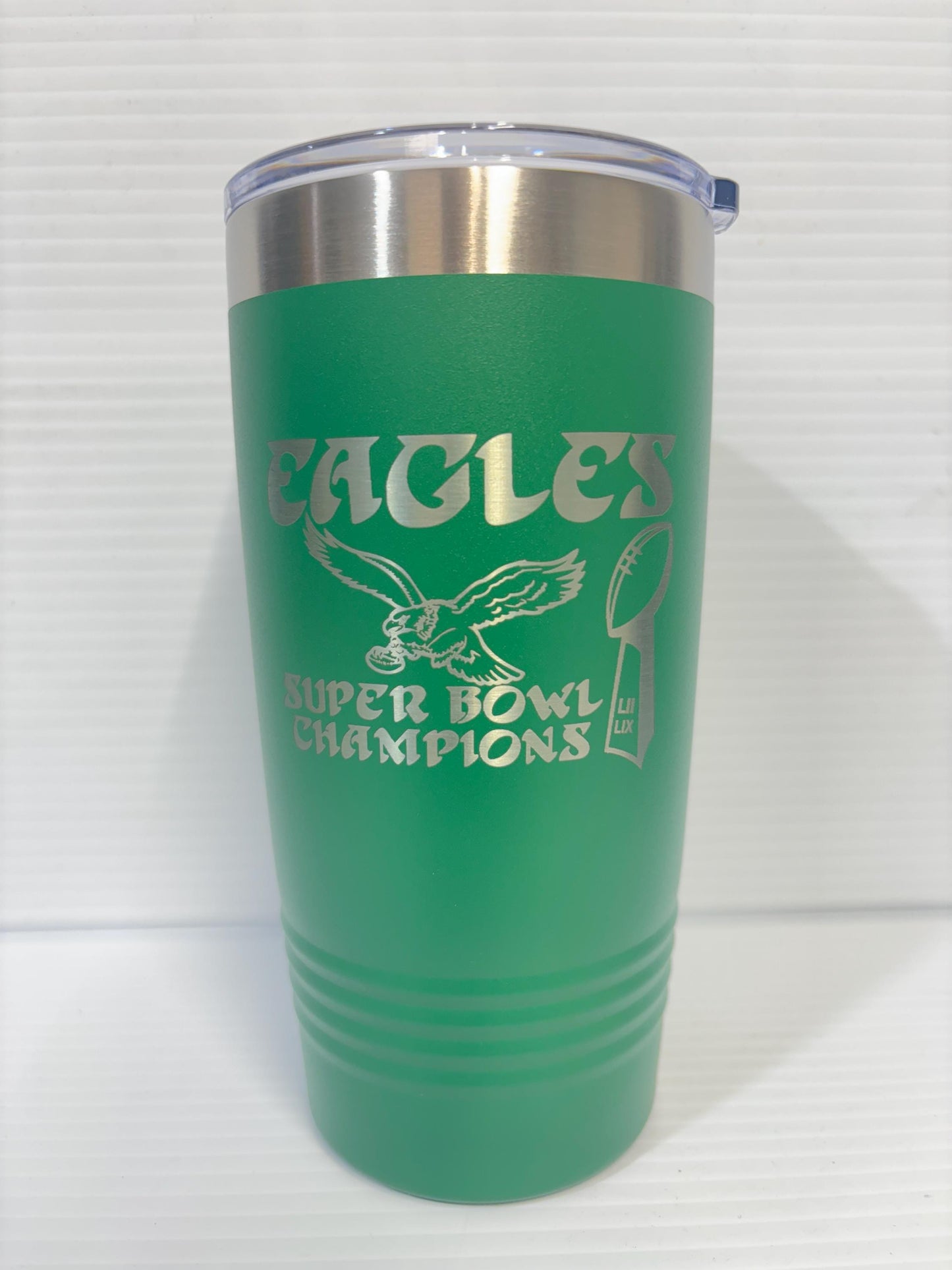 Super Bowl 59 Philadelphia Eagles Champions 20 oz Tumbler Kelly Green (Single Sided)
