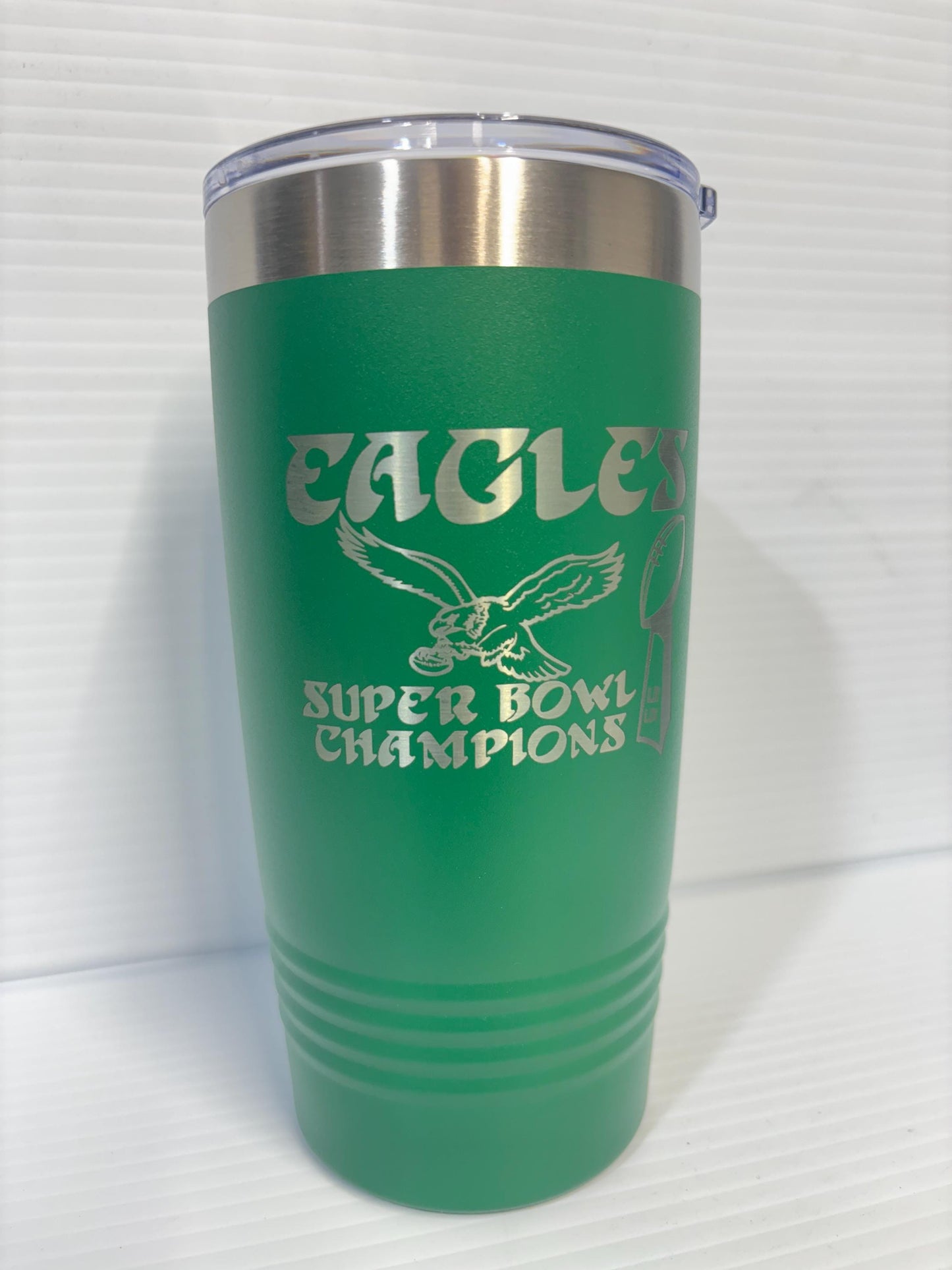 Super Bowl 59 Philadelphia Eagles Champions 20 oz Tumbler Kelly Green (Single Sided)