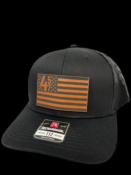 45 47 American Flag Patch Hat - Richardson 112 Trucker