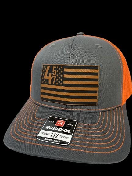 45 47 American Flag Patch Hat - Richardson 112 Trucker