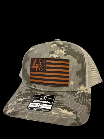 45 47 American Flag Patch Hat - Richardson 112 Trucker