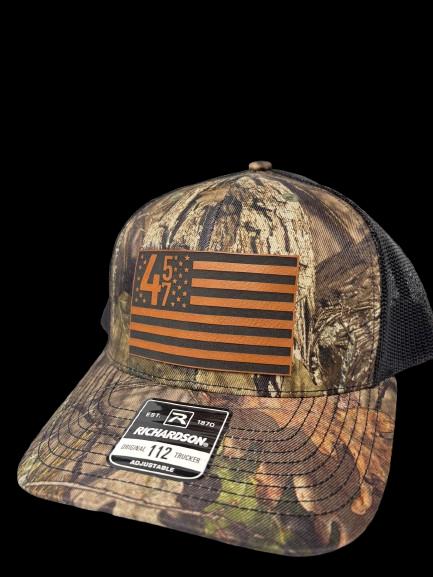 45 47 American Flag Patch Hat - Richardson 112 Trucker