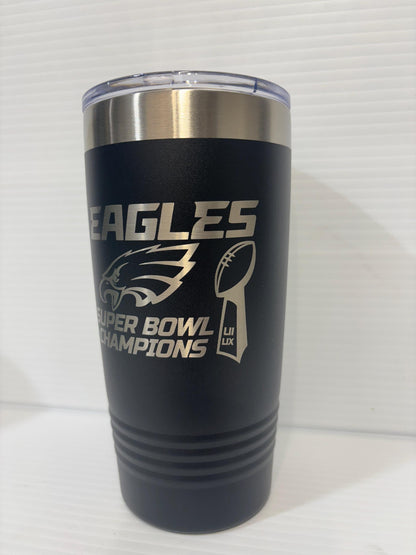 Super Bowl 59 Philadelphia Eagles Champions 20 oz Tumbler Kelly Green (Single Sided)