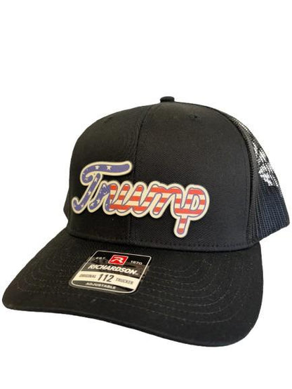 Trump American Flag Richardson 112 Trucker Hat