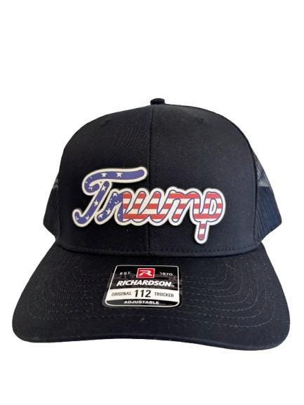 Trump American Flag Richardson 112 Trucker Hat