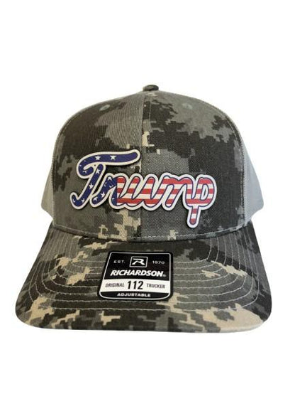 Trump American Flag Richardson 112 Trucker Hat