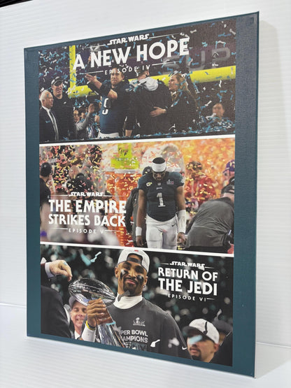 Eagles Super Bowl Win Canvas: Star Wars Theme, Man Cave Decor (12x16)
