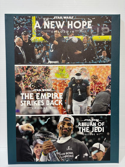 Eagles Super Bowl Win Canvas: Star Wars Theme, Man Cave Decor (12x16)