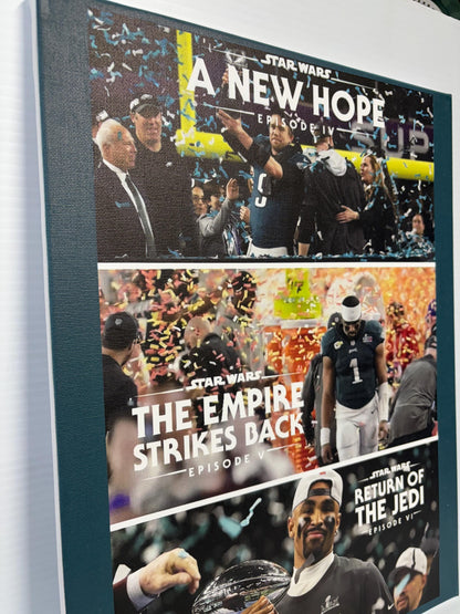 Eagles Super Bowl Win Canvas: Star Wars Theme, Man Cave Decor (12x16)