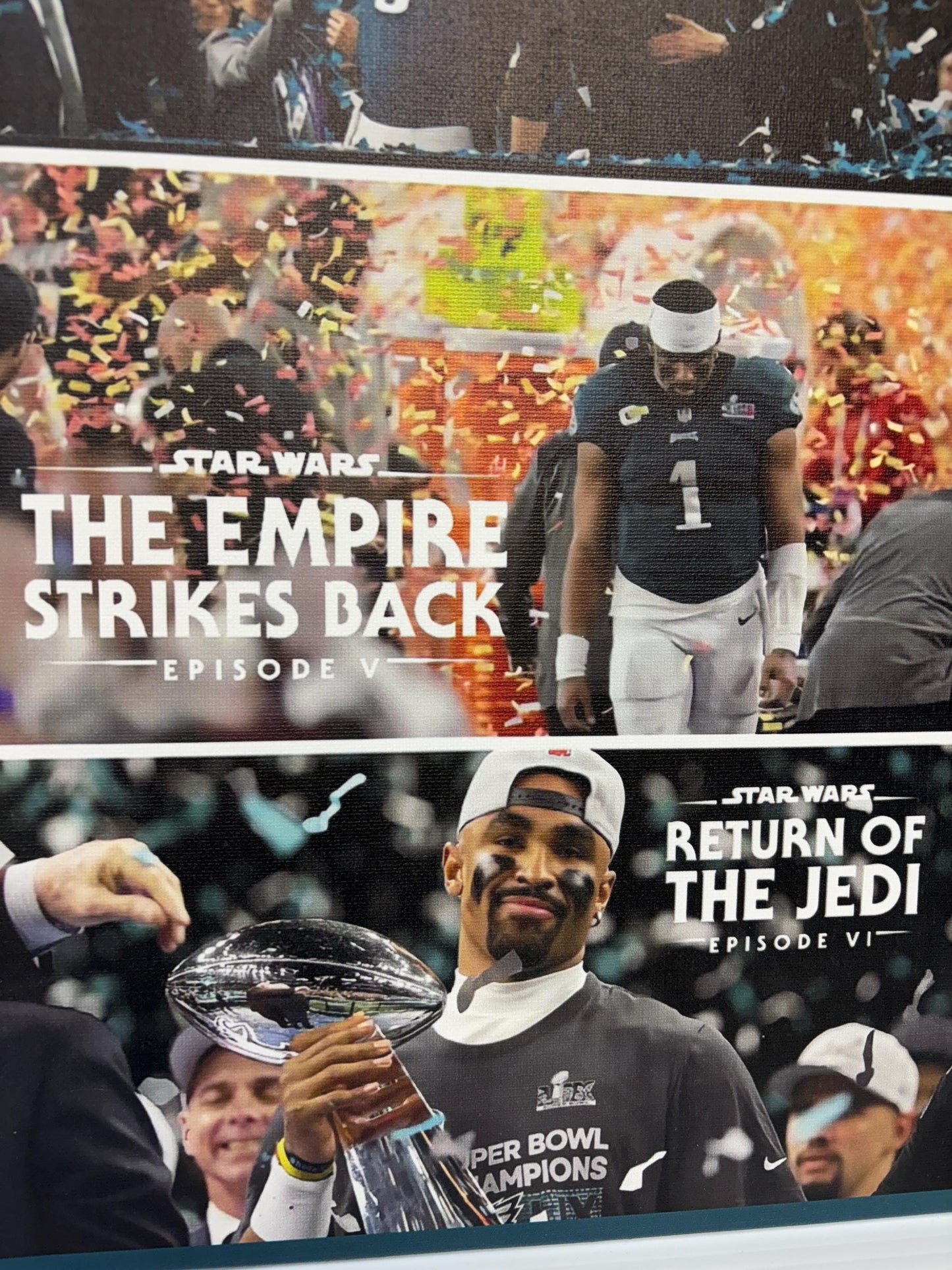 Eagles Super Bowl Win Canvas: Star Wars Theme, Man Cave Decor (12x16)