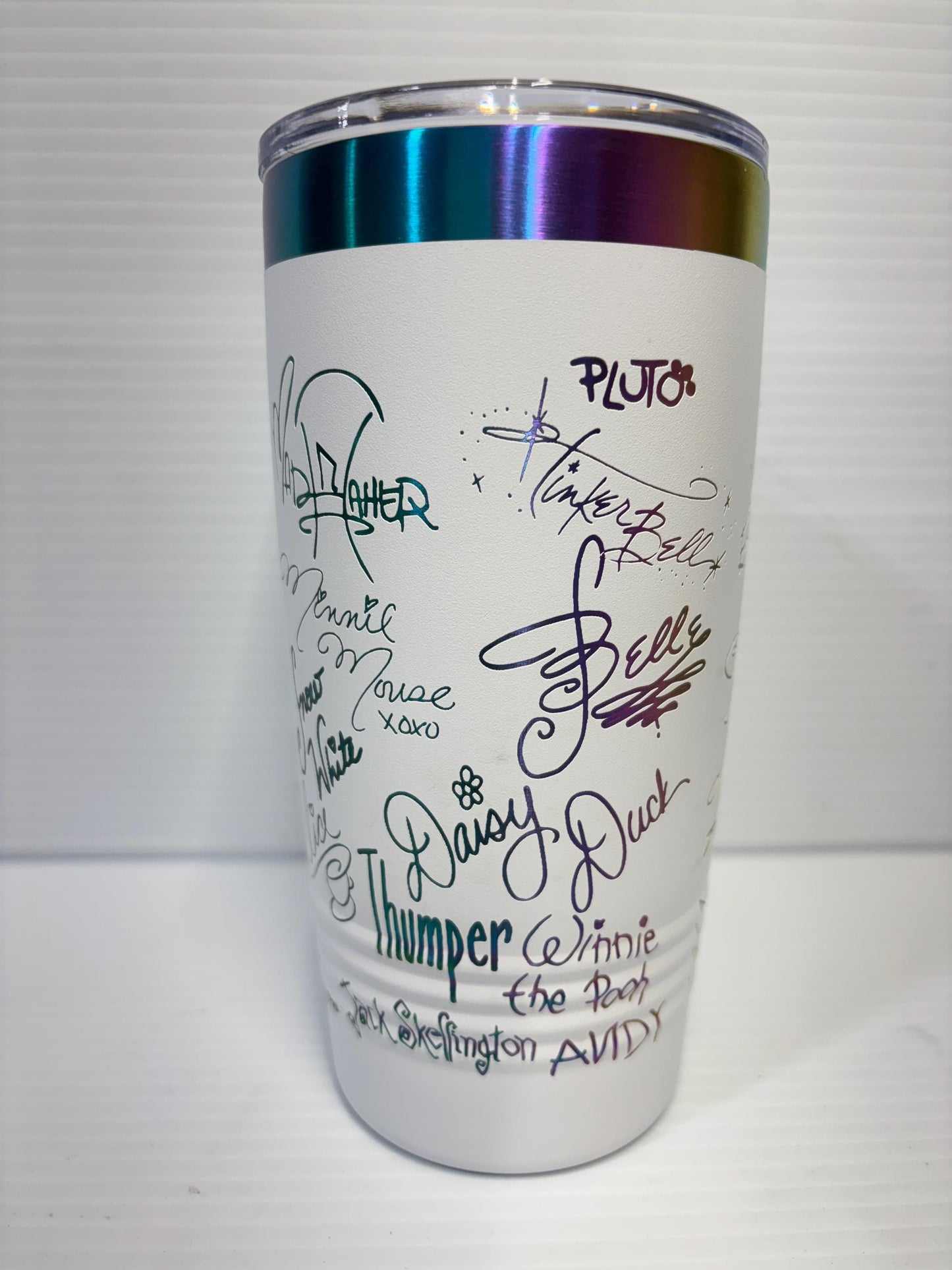 Castle and Characters Signature 20 oz Cup Tumbler with Handle, Disney Characters 20 oz Cup Tumbler, Laser Engrave Signature Cup