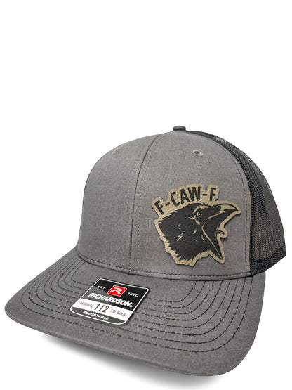 F-Caw-F Trucker Hat – Funny Retro Mesh Back Cap with Adjustable Snapback – Humor Statement Hat for Men & Women