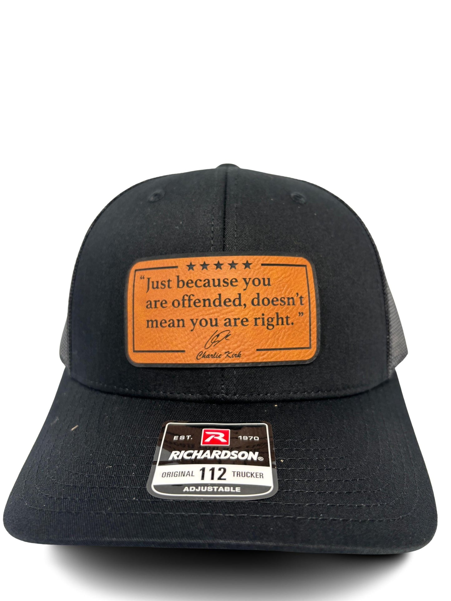 Just Because You Are Offended Doesn’t Mean You Are Right – Trucker Hat | Inspirational Quote by Charlie Kirk | Adjustable Snapback Mesh Cap