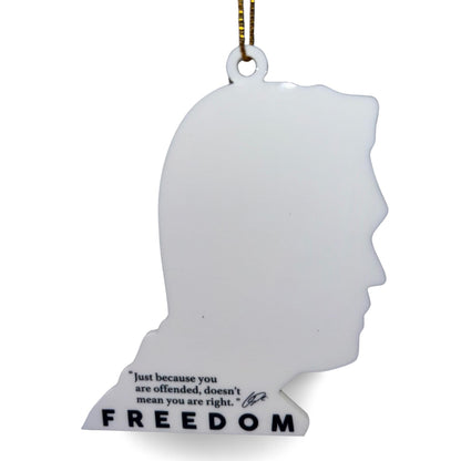Freedom RIP Charlie Kirk 1993-2025 Ornament, Freedom Speech Custom Gift USA Hero Christmas Tree Decor, Personalized Holiday Ceramic Ornament