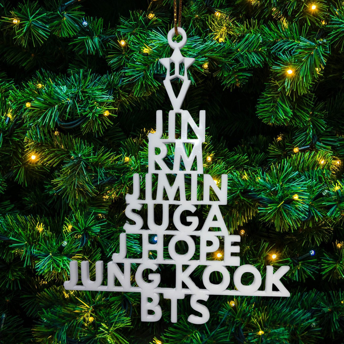 BTS Christmas Tree Ornament | K-Pop Holiday Decor | ARMY Gift | Personalized Ornament