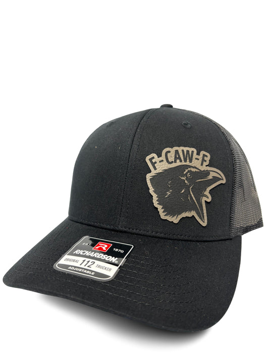 F-Caw-F Trucker Hat – Funny Retro Mesh Back Cap with Adjustable Snapback – Humor Statement Hat for Men & Women