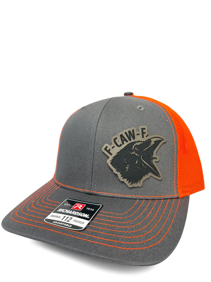 F-Caw-F Trucker Hat – Funny Retro Mesh Back Cap with Adjustable Snapback – Humor Statement Hat for Men & Women