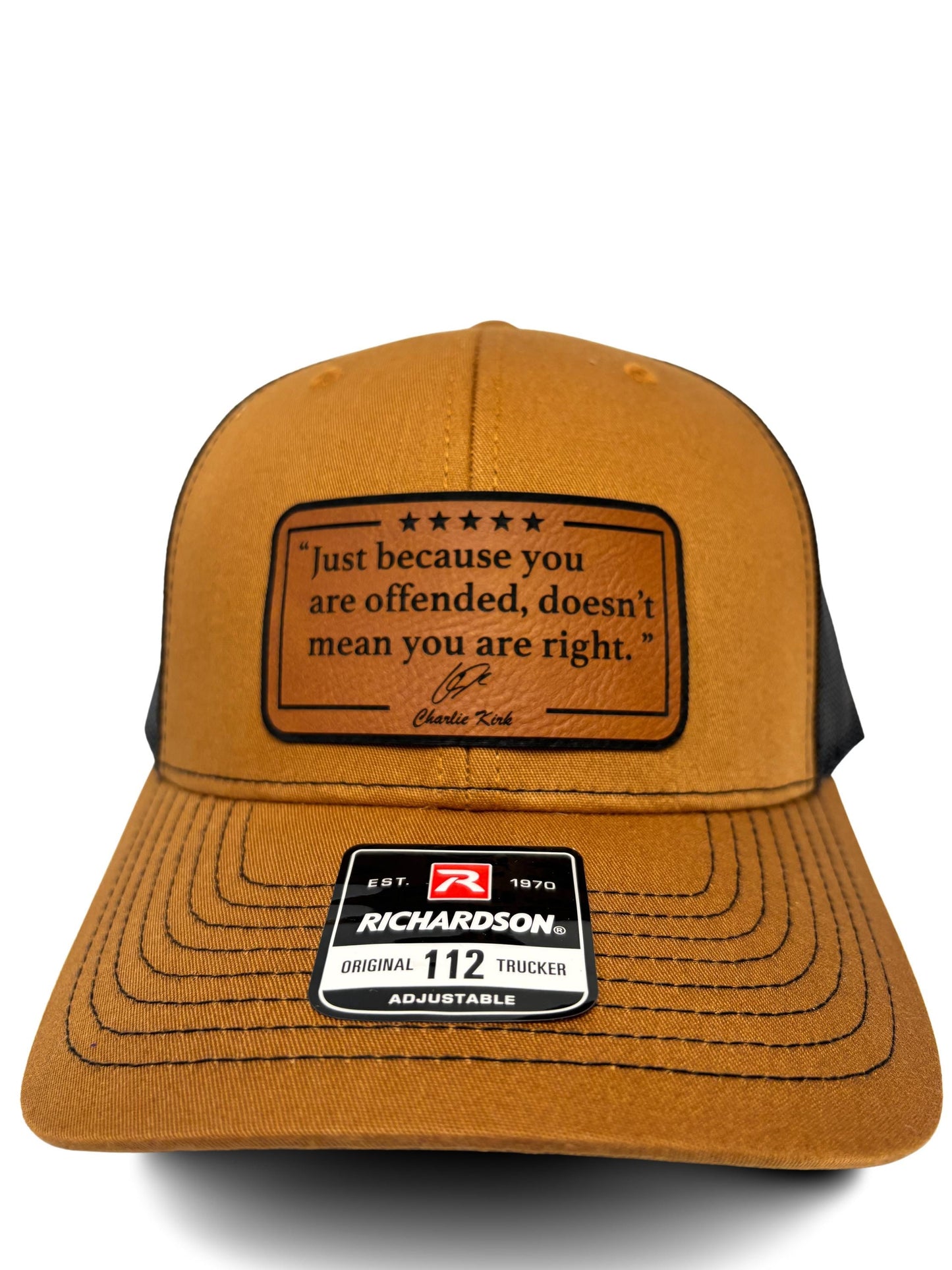Just Because You Are Offended Doesn’t Mean You Are Right – Trucker Hat | Inspirational Quote by Charlie Kirk | Adjustable Snapback Mesh Cap