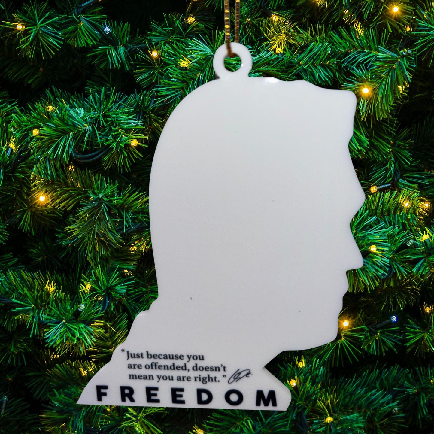 Freedom RIP Charlie Kirk 1993-2025 Ornament, Freedom Speech Custom Gift USA Hero Christmas Tree Decor, Personalized Holiday Ceramic Ornament