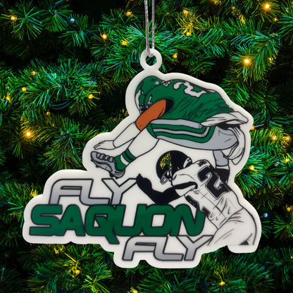 Saquon Barkley Ornament: Eagles Football, Backward Hurdle Play