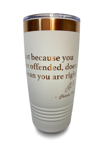 Charlie Kirk Remembrance Tumbler, Romans 14:8, 20oz Tumbler, Freedom, Patriot, Laser Engraved