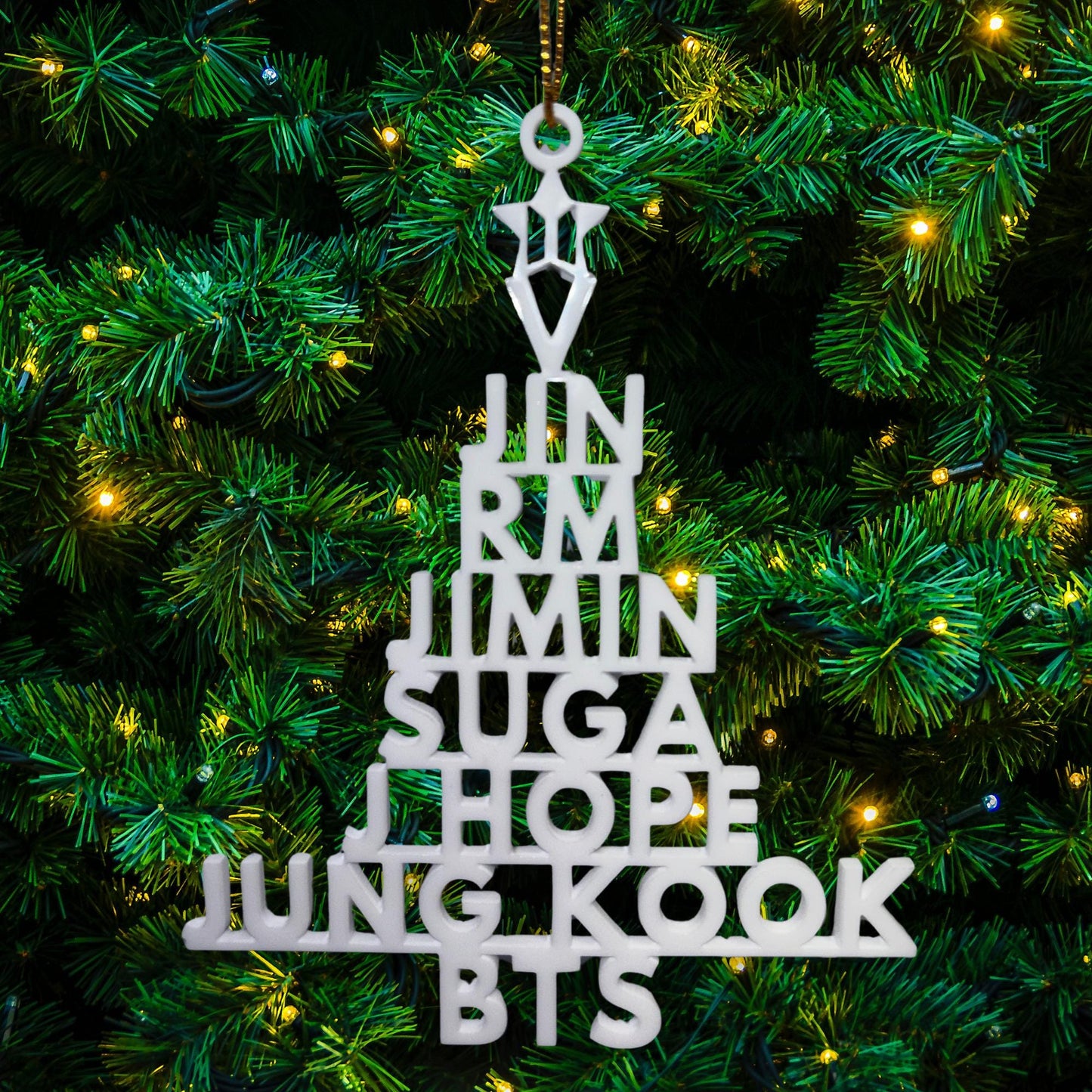 BTS Christmas Tree Ornament | K-Pop Holiday Decor | ARMY Gift | Personalized Ornament