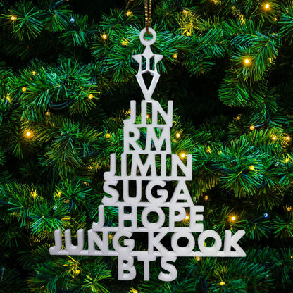 BTS Christmas Tree Ornament | K-Pop Holiday Decor | ARMY Gift | Personalized Ornament