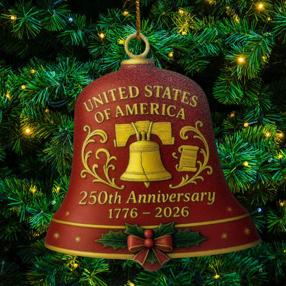 250th America Birthday Ornament – Acrylic Keepsake | USA 250 Years | Patriotic Gift | July 4th 2026 Decoration | Semiquincentennial Ornament