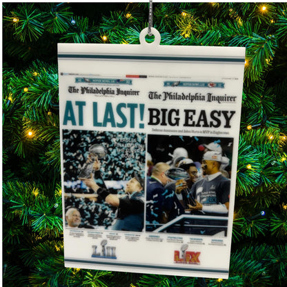 Saquon Barkley Ornament: Eagles Football, Backward Hurdle Play
