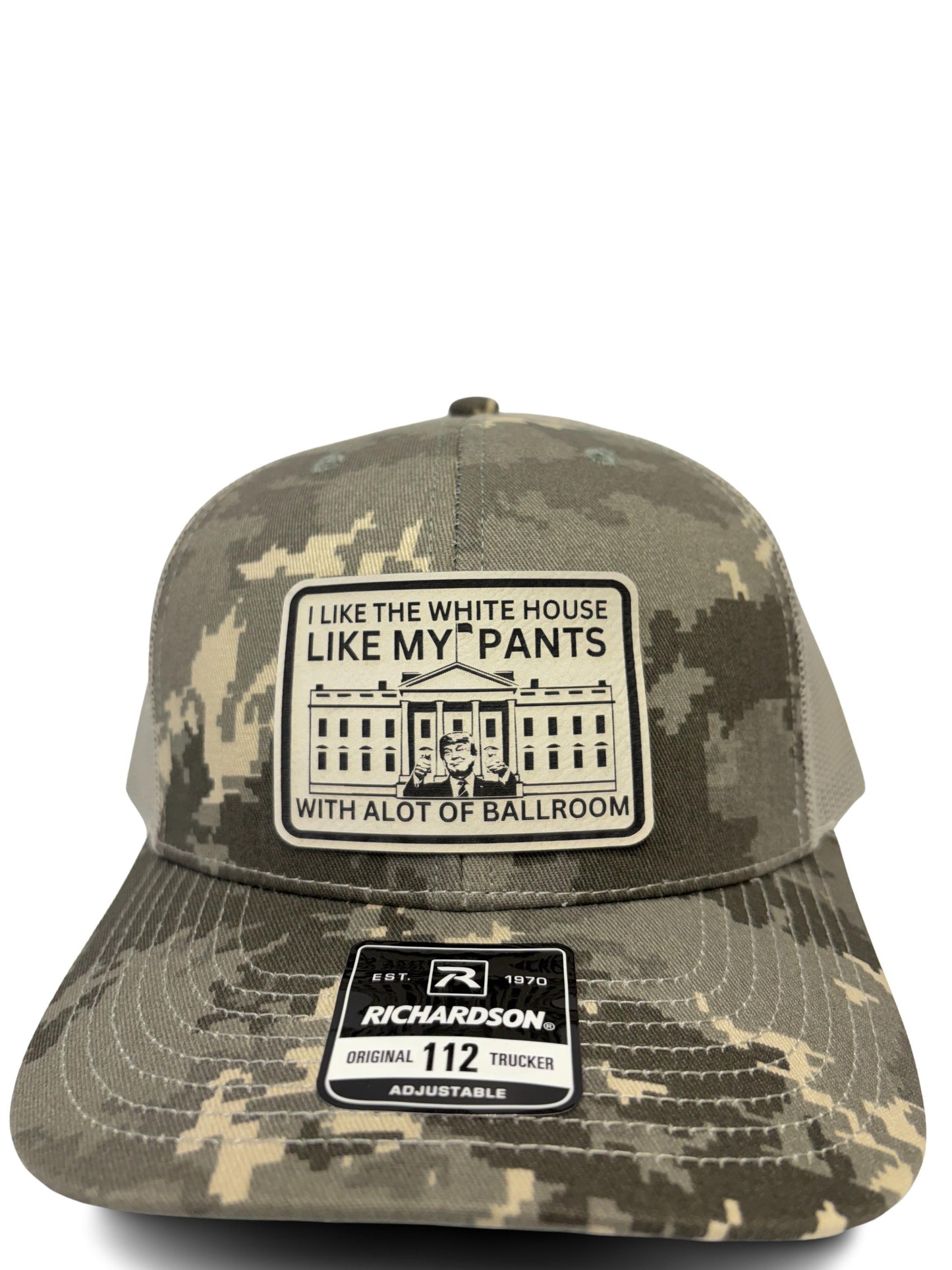 Funny Political Trucker Hat – “I Like the White House Like My Pants, With a Lot of Ballroom” – Unisex Adjustable Mesh Back Cap