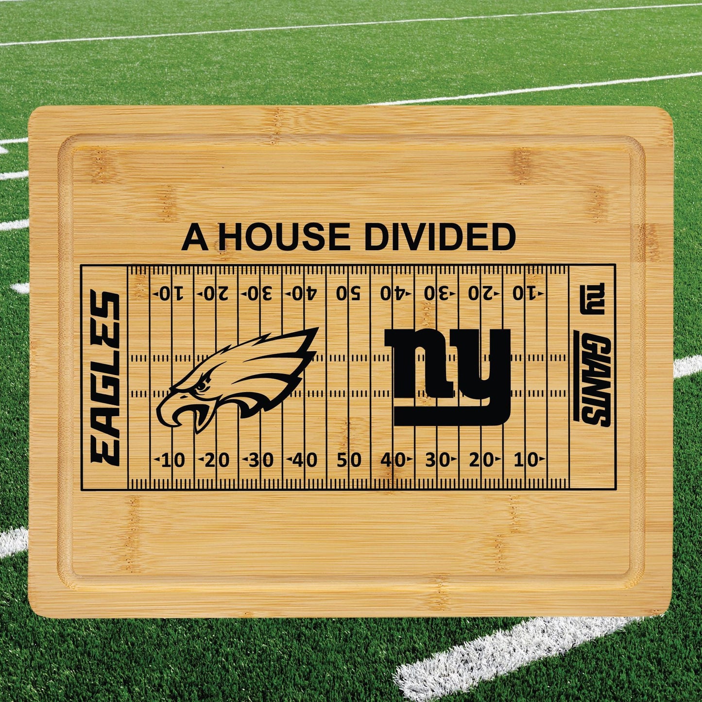 Handmade Custom Football Team House Divided Cutting Board | House Divided Charcuterie Board | House Divided Personalized Sports Gift