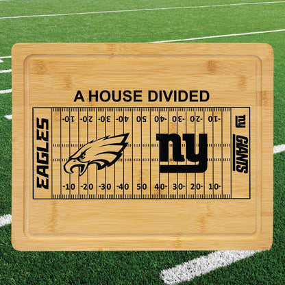 Handmade Custom Football Team House Divided Cutting Board | House Divided Charcuterie Board | House Divided Personalized Sports Gift