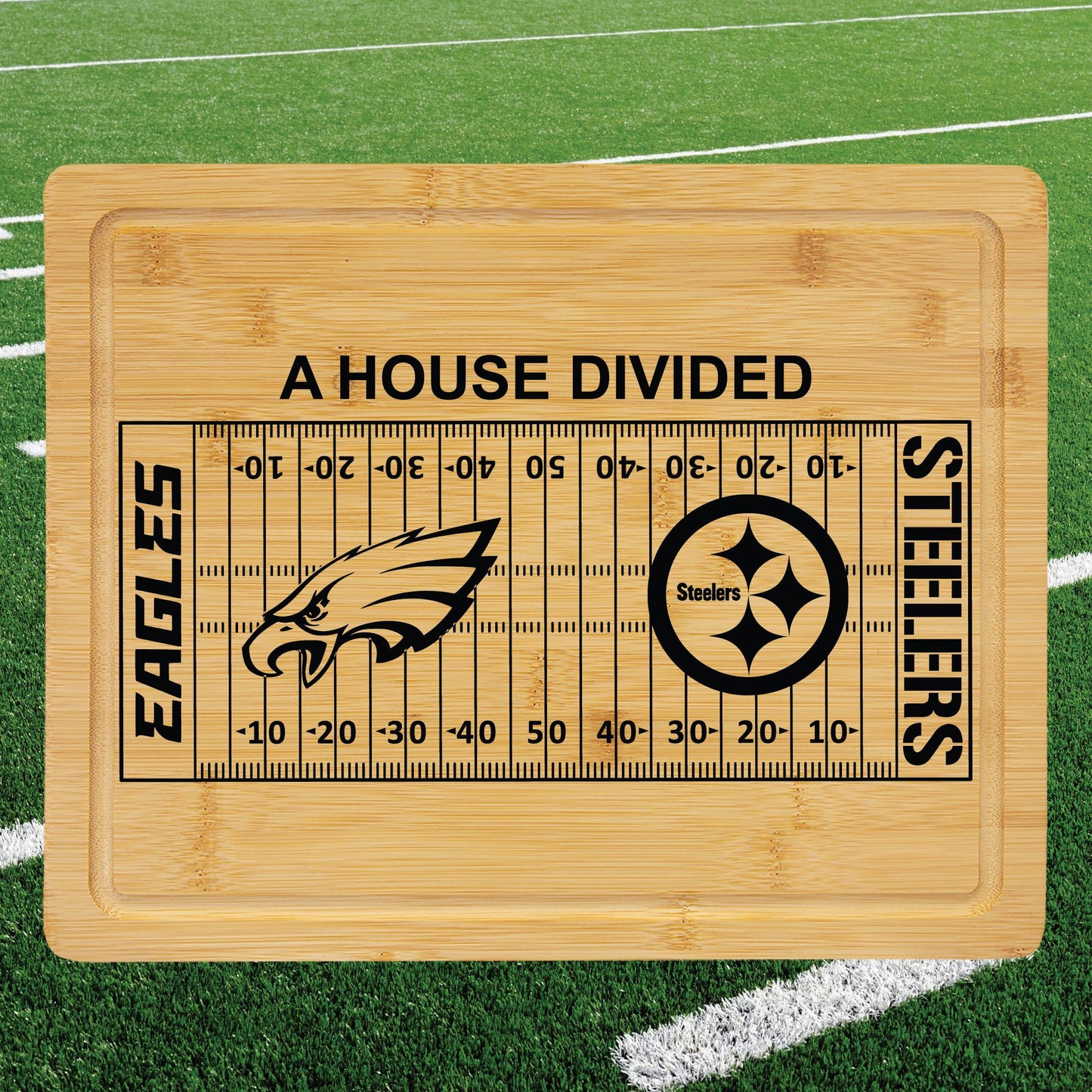 Handmade Custom Football Team House Divided Cutting Board | House Divided Charcuterie Board | House Divided Personalized Sports Gift
