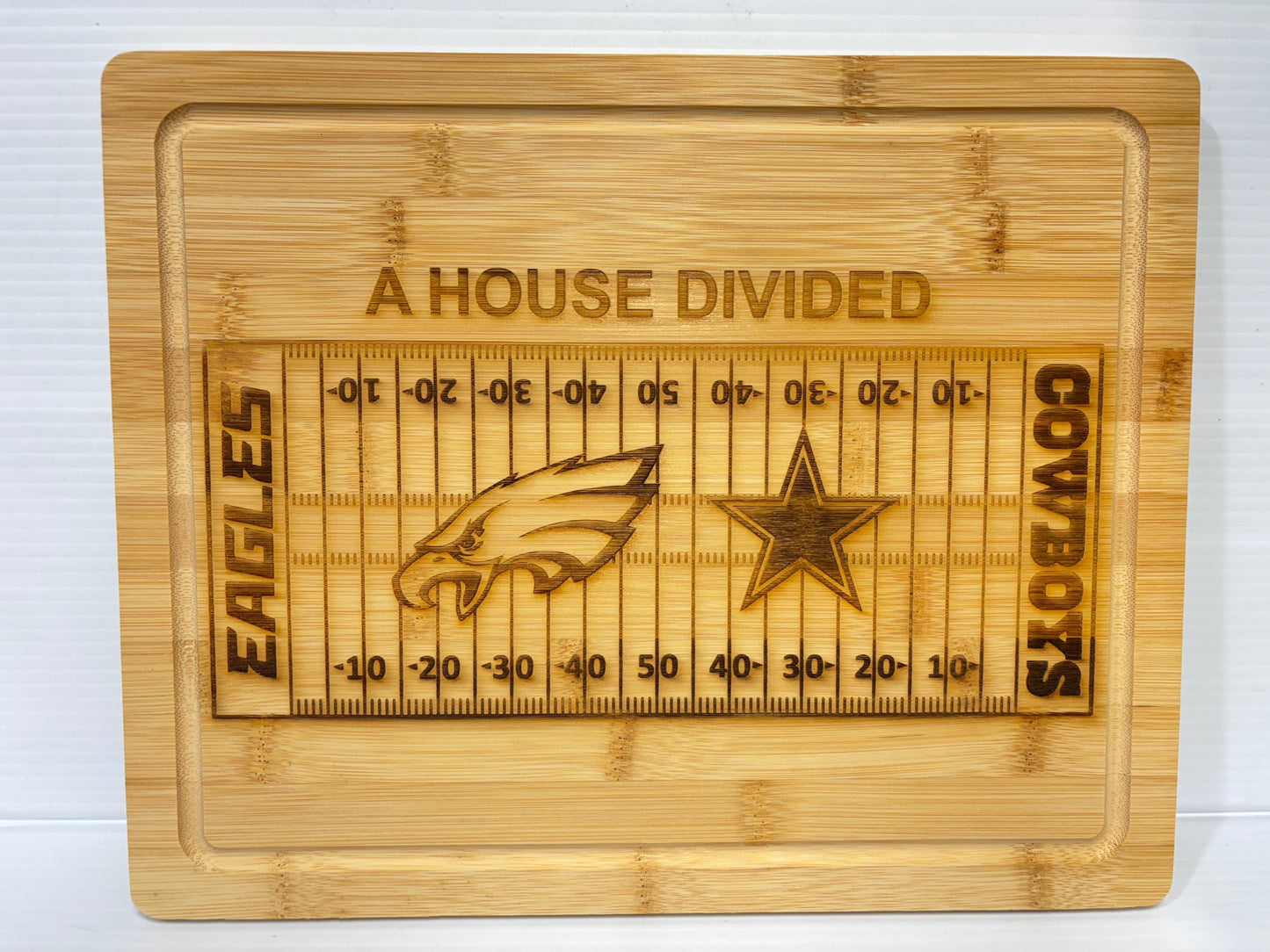 Handmade Custom Football Team House Divided Cutting Board | House Divided Charcuterie Board | House Divided Personalized Sports Gift