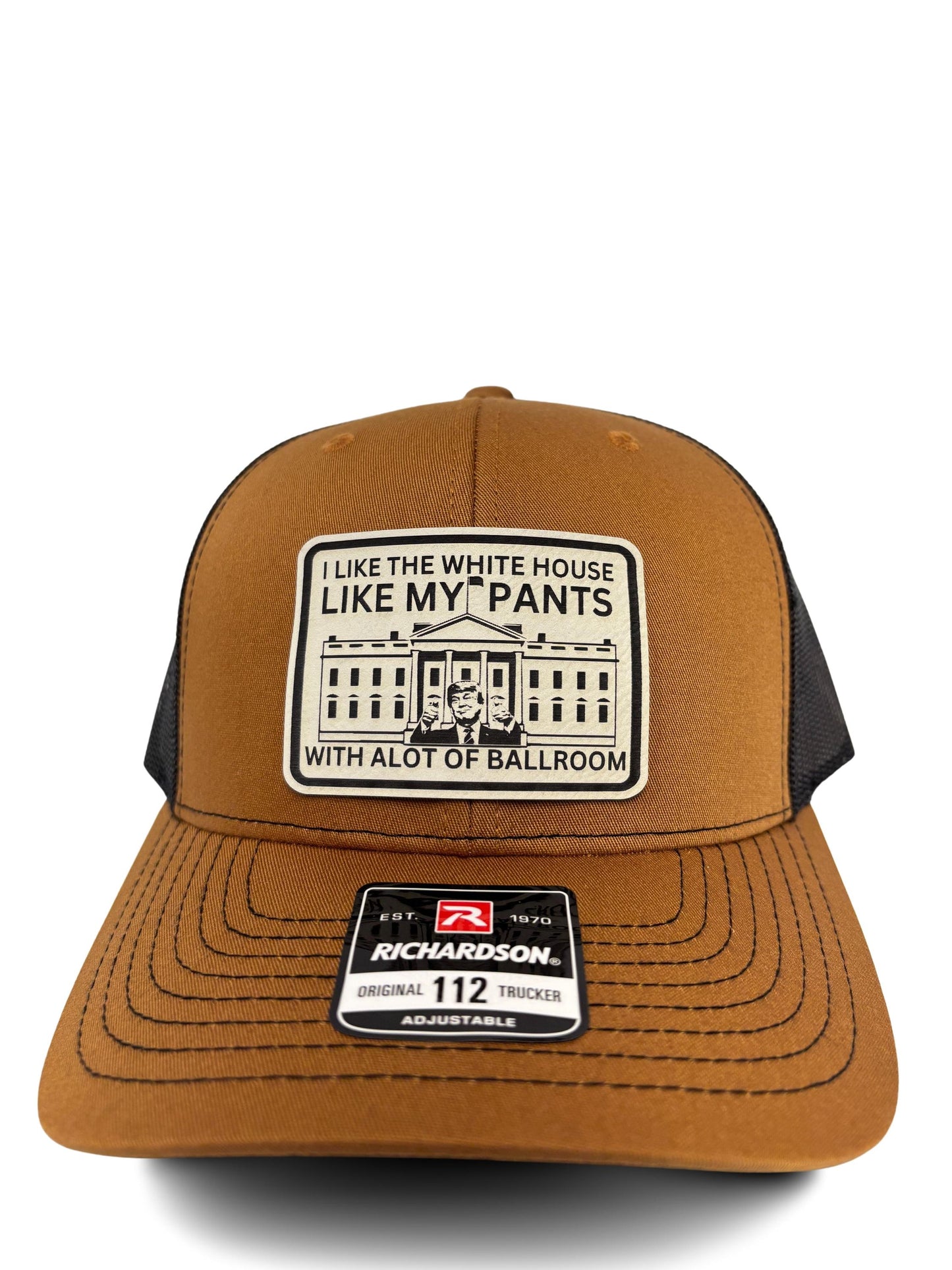 Funny Political Trucker Hat – “I Like the White House Like My Pants, With a Lot of Ballroom” – Unisex Adjustable Mesh Back Cap