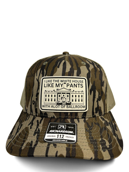 Funny Political Trucker Hat – “I Like the White House Like My Pants, With a Lot of Ballroom” – Unisex Adjustable Mesh Back Cap