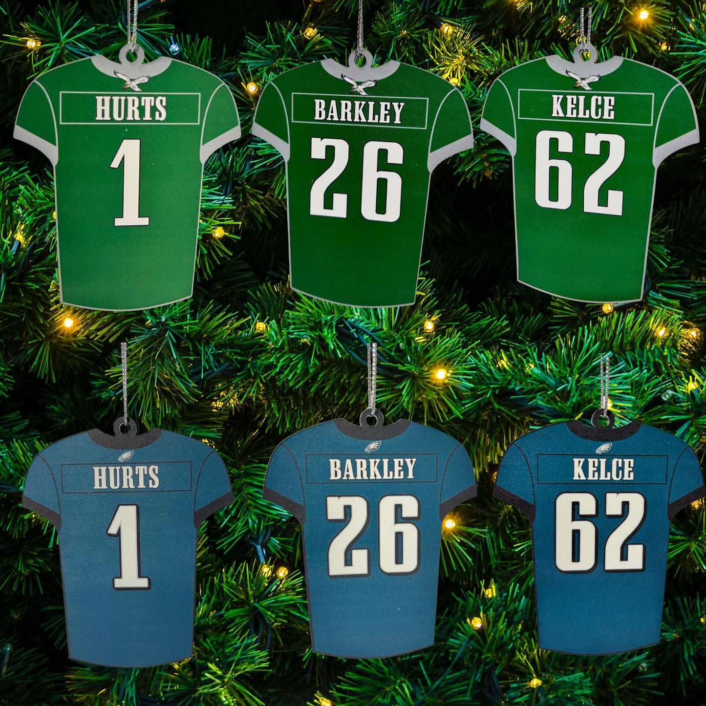 Philadelphia Eagles Jersey Christmas Ornament – Acrylic UV Printed – Eagles Christmas Decor
