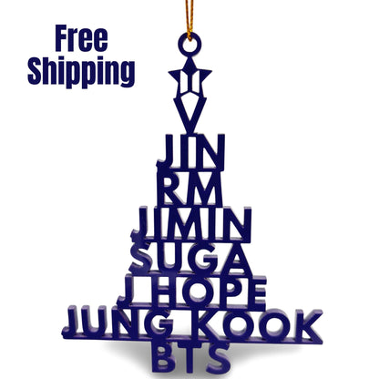 BTS Christmas Tree Ornament | K-Pop Holiday Decor | ARMY Gift | Personalized Ornament