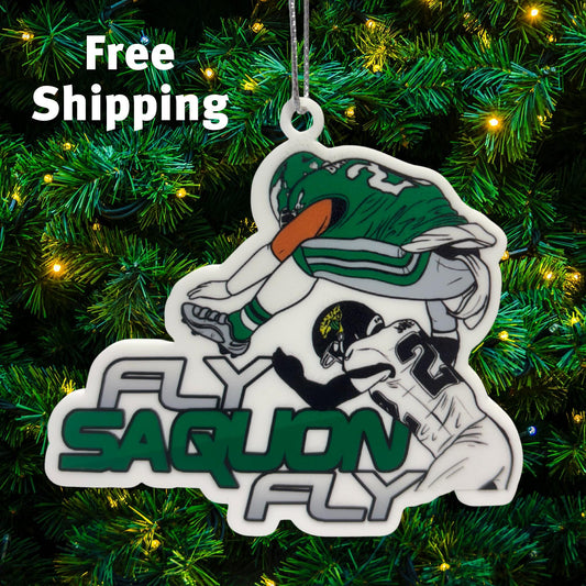 Saquon Barkley Ornament: Eagles Football, Backward Hurdle Play