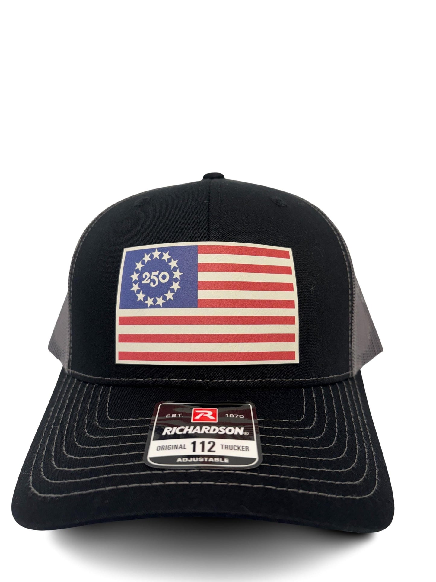 USA 250th Birtday Betsy Ross 13 Star Design Trucker Hat, Patriotic Trucker Cap, Adjustable Snapback