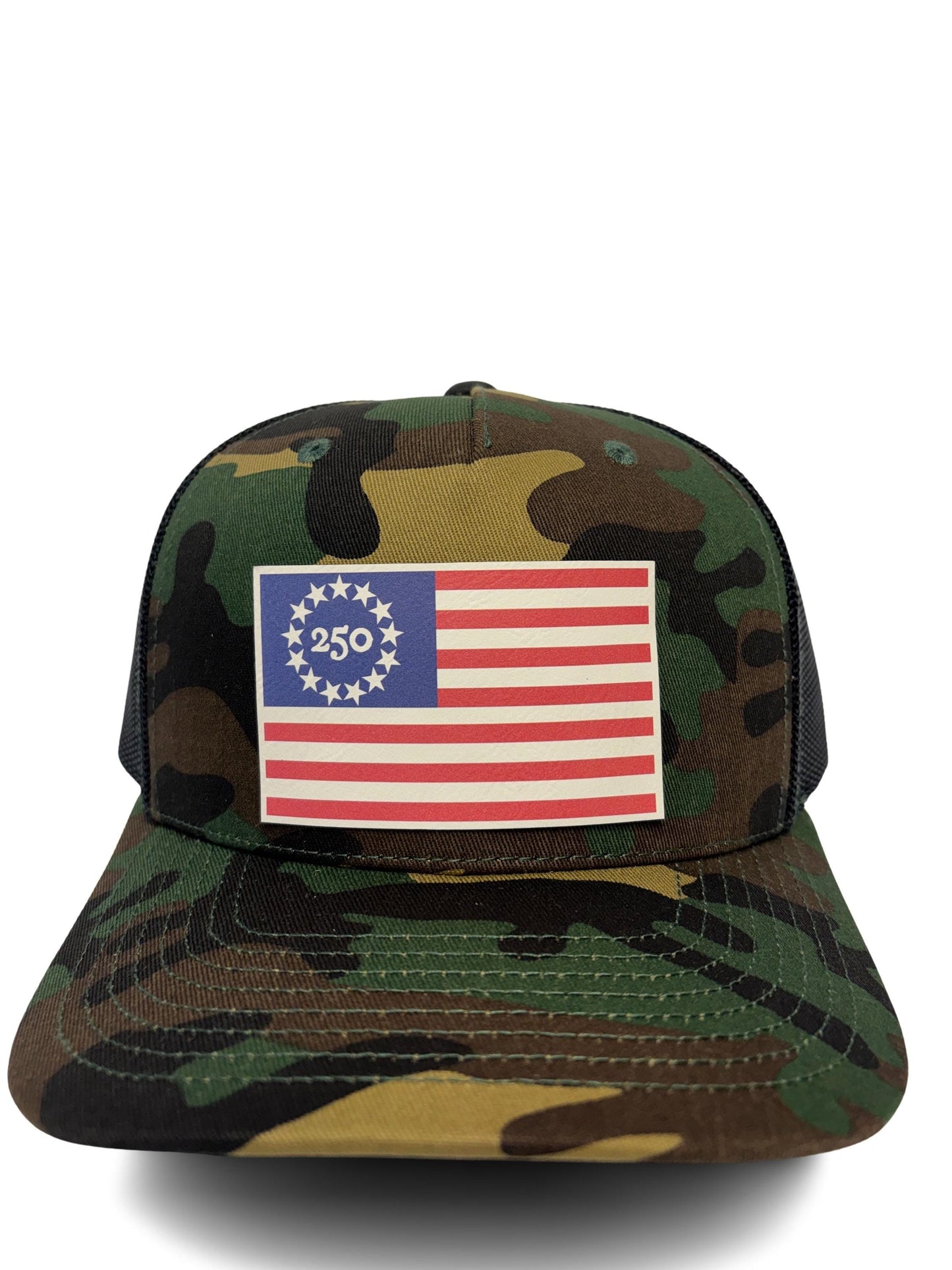 USA 250th Birtday Betsy Ross 13 Star Design Trucker Hat, Patriotic Trucker Cap, Adjustable Snapback