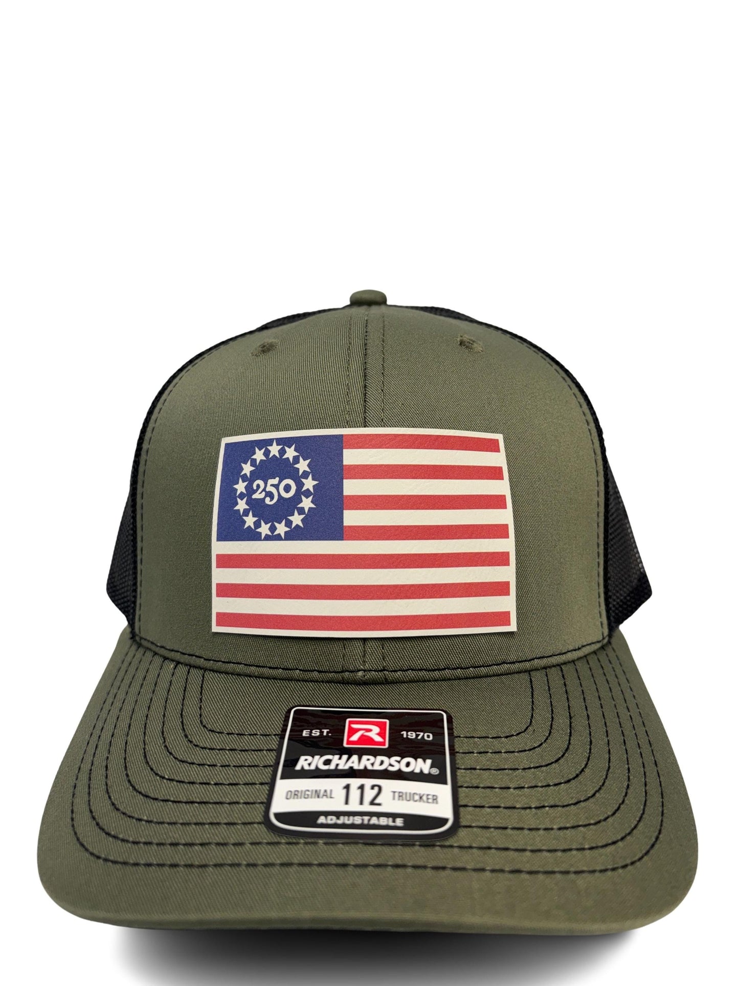 USA 250th Birtday Betsy Ross 13 Star Design Trucker Hat, Patriotic Trucker Cap, Adjustable Snapback